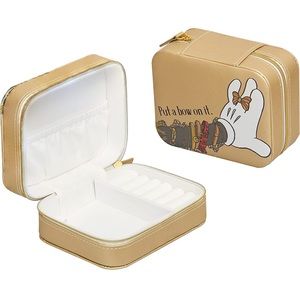 Disney Minnie Mouse Put A Bow On It Faux Leather Travel Jewelry Box Organize